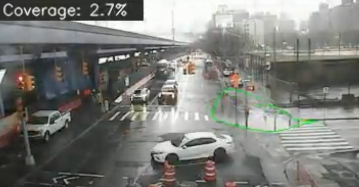 AI identifies street flooding at a busy intersection
